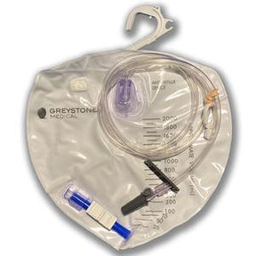 Medical drainage bag with tubing and graduated measurements for home healthcare use