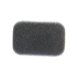 rectangular black medical device foam filter on white background