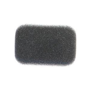 rectangular black medical device foam filter on white background