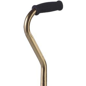 Bronze cane handle with ergonomic black foam grip for mobility support