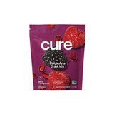 Cure electrolyte drink mix berry pomegranate flavor, purple resealable pack with fruit images