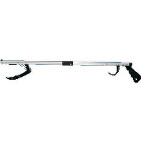 Long reach grabber tool with ergonomic grip handles for mobility and daily living assistance
