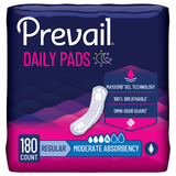 Prevail Incontinence & Postpartum Bladder Control Pads for Women, Moderate Absorbency, Regular Length