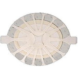Round adhesive medical patch with gray and beige segments for home health use