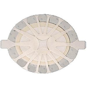 Round adhesive medical patch with gray and beige segments for home health use