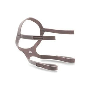 Brown CPAP headgear strap for sleep apnea mask, adjustable and lightweight design.