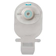 Ostomy pouch for medical supplies, front view, with adhesive barrier and filter