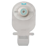 Ostomy pouch for medical supplies, front view, with adhesive barrier and filter