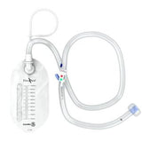 Medical urine drainage bag with measurement markings and flexible tubing