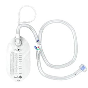 Medical urine drainage bag with measurement markings and flexible tubing
