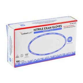 Box of disposable nitrile exam gloves XL size for medical and home healthcare use