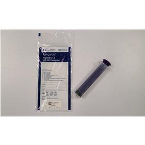 Kangaroo enteral feeding kit with purple syringe and sealed medical packaging