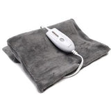 Soft grey heating pad with digital controller for pain relief and therapeutic heat