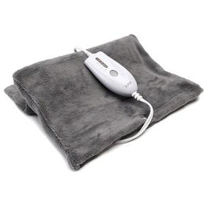 Soft grey heating pad with digital controller for pain relief and therapeutic heat