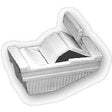Plastic lancet device for blood sampling, disposable medical supply, white background