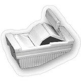 Plastic lancet device for blood sampling, disposable medical supply, white background