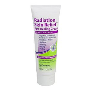 Tube of radiation skin relief fast healing cream for redness, burning, itching, and peeling
