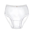 White adult incontinence underwear, high-waisted, absorbent medical brief