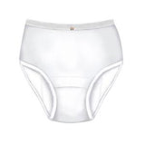 White adult incontinence underwear, high-waisted, absorbent medical brief