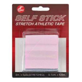 Pink self stick stretch athletic tape in retail packaging, 2 inch by 5 yards.