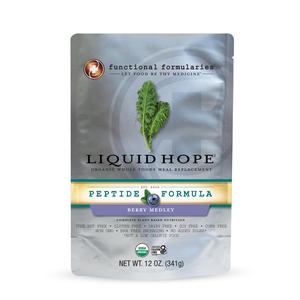 Liquid Hope peptide formula berry medley medical nutrition pouch, organic meal replacement