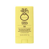 Yellow Sun Bum Kids SPF 50 sunscreen face stick, broad spectrum, water-resistant, 15g.