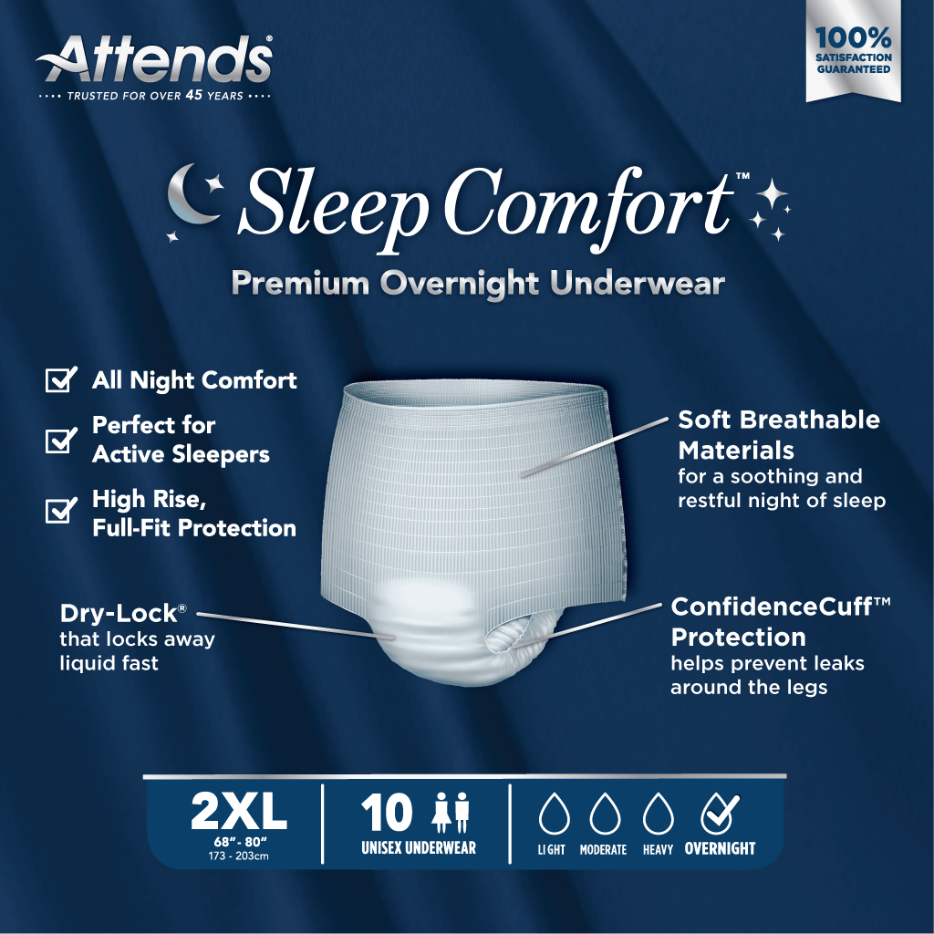 Attends Sleep Comfort™ Premium Overnight Underwear, 2X-Large