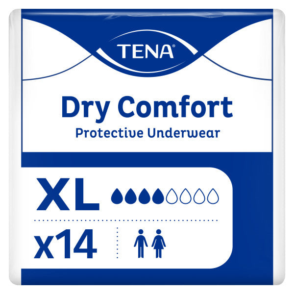TENA Dry Comfort Protective Incontinence Pull-Up Underwear, Moderate Absorbency, Unisex, X-Large, 55"- 66"