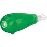 Green handheld medical inhaler device with clear mouthpiece for respiratory therapy