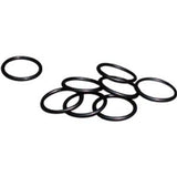 Set of black rubber O-rings for medical supply or equipment sealing
