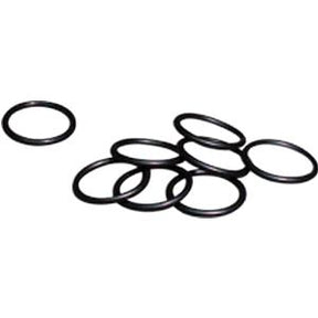 Set of black rubber O-rings for medical supply or equipment sealing