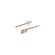 Silicone Foley catheter with inflated retention balloon and dual drainage channels