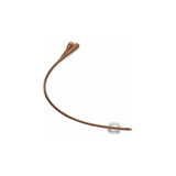 Curved medical catheter with silicone balloon, used for urological and chronic care.