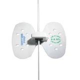 Medical securement device with dual white adhesive pads and catheter holder, clinical supply