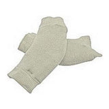 Pair of beige cotton compression gloves for hand support and comfort