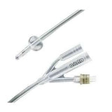 Sterile silicone Foley catheter with dual ports for urinary drainage, medical supply
