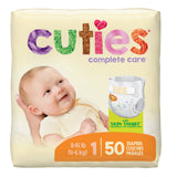 Cuties Complete Care Baby Diapers, Size 1