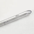 Close-up of intermittent catheter straight tip, clear medical device on white background