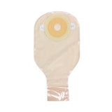 Beige ostomy bag with adhesive barrier for medical supply and home care needs