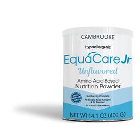 Canister of Cambrooke EquaCare Jr. unflavored amino acid-based nutrition powder