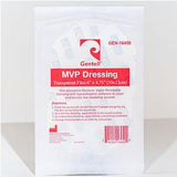 Gentell MVP Dressing transparent film medical supply in retail packaging, 4x4.75 inch