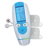 Digital TENS unit with display and electrode pads for pain relief and therapy