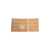Beige abdominal support belt with round opening for medical use, isolated on white background