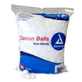 Bag of Dynarex non-sterile large cotton balls, essential medical supplies