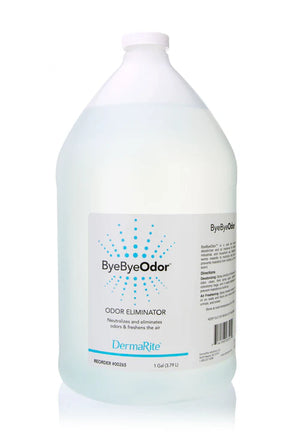 ByeByeOdor room odor eliminator 1-gallon bottle with white cap and product label