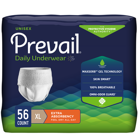 Prevail Incontinence Underwear for Men & Women, Extra Absorbency, XLarge