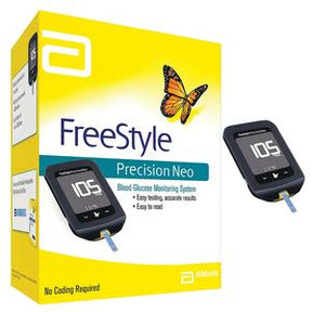 FreeStyle Precision Neo blood glucose monitoring system kit with glucometer and test strip