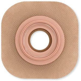 Ostomy barrier adhesive patch for medical stoma care, square with central opening
