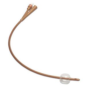 Sterile silicone Foley catheter with inflation balloon for urinary drainage