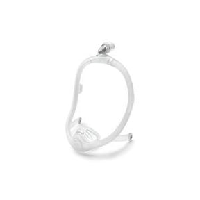 CPAP nasal mask frame for sleep apnea therapy, clear and lightweight design